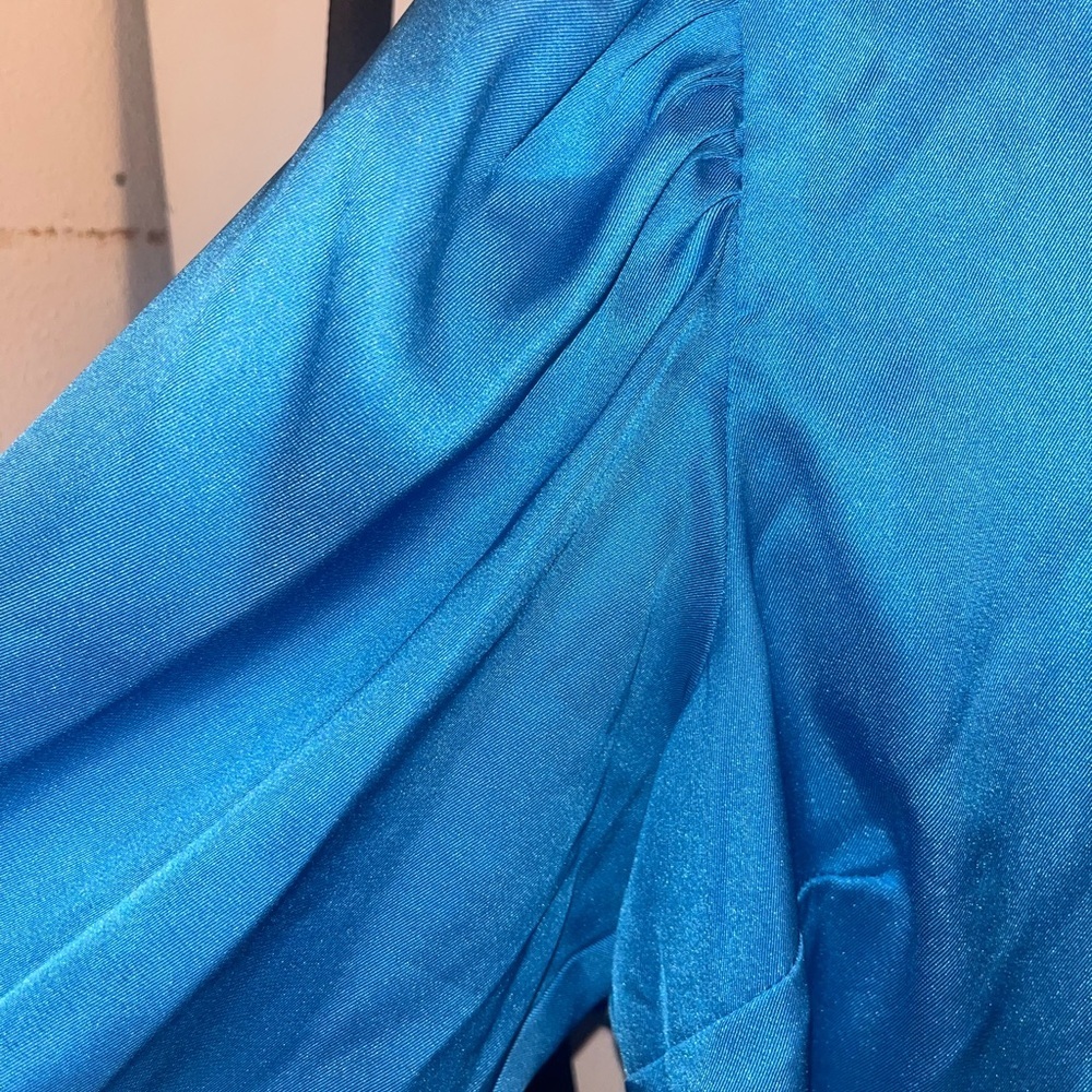Ann Taylor Satin Blue Blouse - Picture 6 of 7